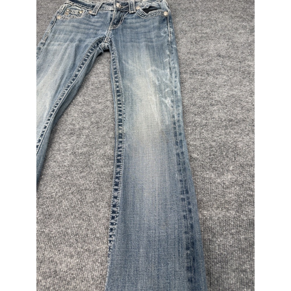 Miss Me Bootcut Jeans Women's 25 JW6207B Blue Embellished Flap Pocket Denim - Picture 7 of 16